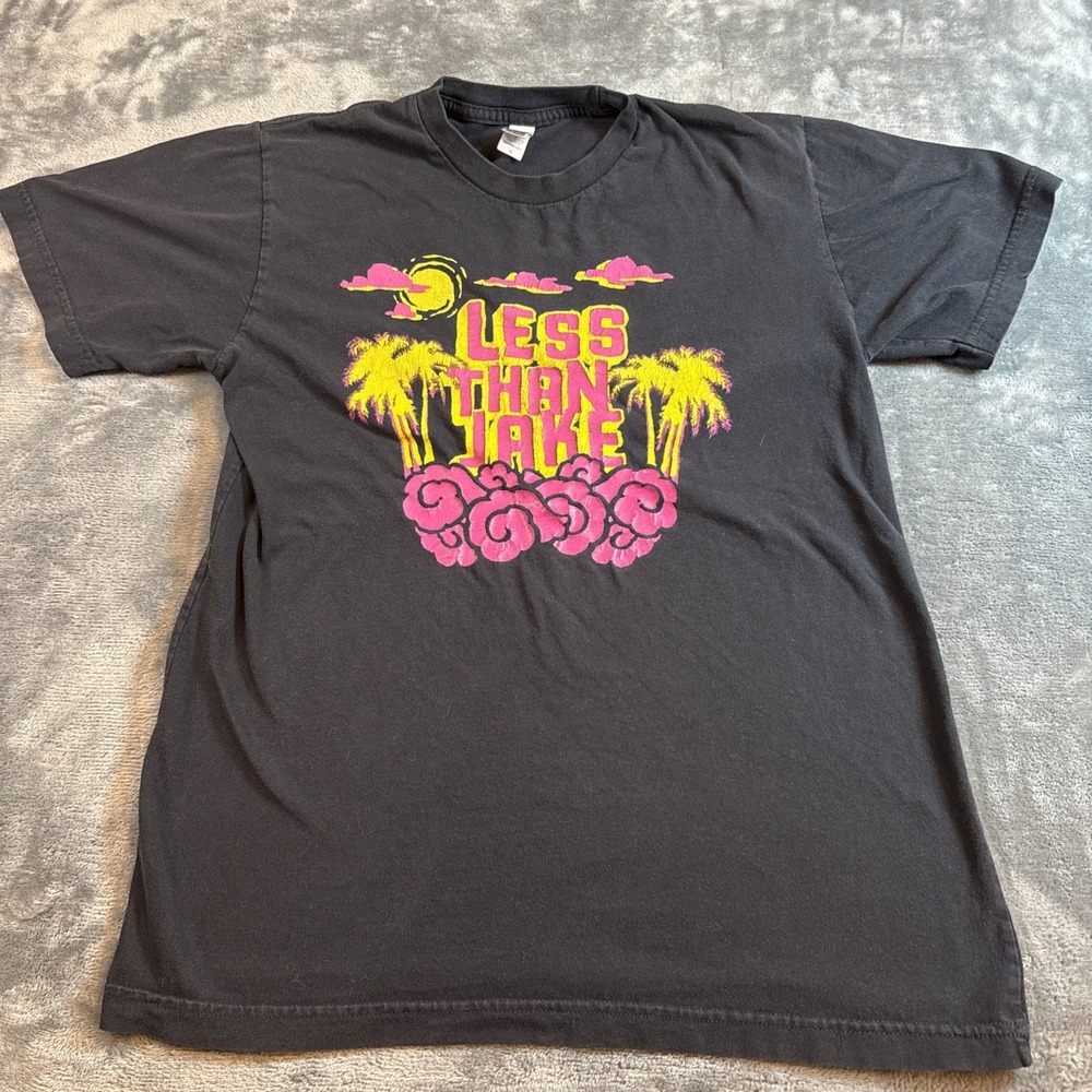 Vintage Less Than Jake Shirt Mens Small American Apparel Black Graphic Tee USA